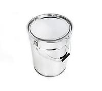 BenBow Cubo de hojalata de 20 L con Tapa y Anillo de sujeción - hermético, Opaco, vacío, Redondo - contenedor de Almacenamiento con asa de Metal
