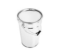 BenBow Cubo de hojalata de 25 L con Tapa y Anillo de sujeción - hermético, Opaco, vacío, Redondo - contenedor de Almacenamiento con asa de Metal