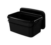 BenBow Cubo Rectangular con Tapa 1x 5l Negro - Apto para Contacto con Alimentos, Caja de plástico apilable con asa - vacío