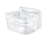 BenBow Cubo Rectangular con Tapa 1x 5l Transparente - Apto para Contacto con Alimentos, Caja de plástico apilable con asa - vacío