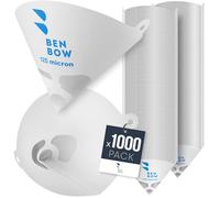 BenBow Filtro de Pintura 125µ x 1000 Unidades - Filtro de Papel desechable con Malla de Nylon - para filtrar Pinturas y Barnices de impurezas
