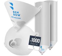 BenBow Filtro de Pintura 280µ x 1000 Unidades - Filtro de Papel desechable con Malla de Nylon - para filtrar Pinturas y Barnices de impurezas