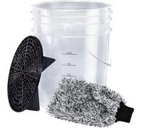 BenBow Kit de Lavado de Autos: Cubo de 20 litros con Rejilla para Cubo de Lavado, Guante de Lavado - Ideal para Limpiar vehículos y Motocicletas sin Dejar arañazos - versátil