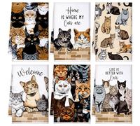 Bencailor 6 toallas de cocina de mármol azul y dorado, turquesa y azul marino, toallas de cocina de verano, 61 x 40 cm, toallas de mano góticas, luna, sol, estrella, bruja, paño de tarot de astrología