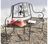 Bench JD130838 - Banco de jardín (metal, banco de 2 plazas, 116 cm), diseño de árbol