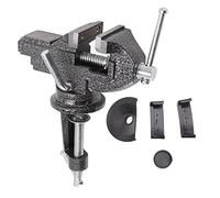 Bench Vise | 360 Degree Rotating Cast Steel Clamp On Vise for Woodworking/Jewelry Making/Model Building | 65mm Jaw Width, No Drill Installation