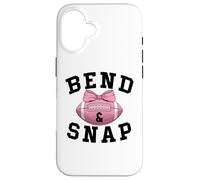 Bend and Snap Football Game Day Coquette Bow Pink Football Carcasa para iPhone 16