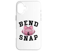 Bend and Snap Football Game Day Coquette Bow Pink Football Carcasa para iPhone 16 Plus