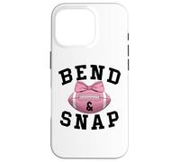 Bend and Snap Football Game Day Coquette Bow Pink Football Carcasa para iPhone 16 Pro