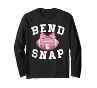 Bend and Snap Football Game Day Coquette Bow Pink Football Manga Larga