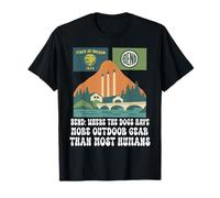 Bend Oregon Retro-Vintage Dog Lover hombres y mujeres Camiseta