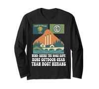 Bend Oregon Retro-Vintage Dog Lover hombres y mujeres Manga Larga