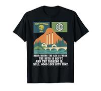 Bend Oregon Retro-Vintage Montañas y Cerveza para los amantes de la naturaleza Camiseta