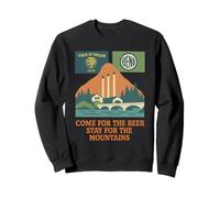 Bend Oregon Retro-Vintage Montañas y Cerveza para los amantes de la naturaleza Sudadera