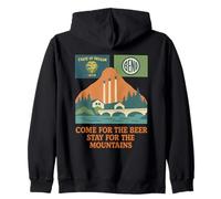Bend Oregon Retro-Vintage Montañas y Cerveza para los amantes de la naturaleza Sudadera con Capucha