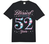 Bendecida por Dios para una Reina de 52 años Que Cumple 52 años Comfort Colors Adult Heavyweight T-Shirt