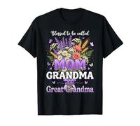 Bendecidas de ser Llamadas mamá y Abuela, Lindas Flores de Madre Camiseta
