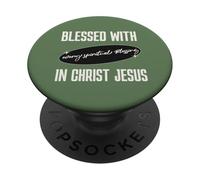 Bendecido con Toda bendición Espiritual en la fe de Cristo Jesús PopSockets PopGrip Adhesivo