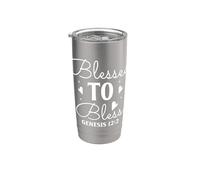 Bendecido para Bendecir - Génesis 12:2 Arte Motivacional Vaso térmico de acero inoxidable de doble pared