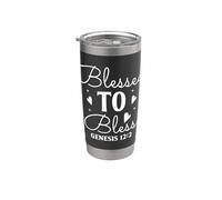 Bendecido para Bendecir - Génesis 12:2 Arte Motivacional Vaso térmico de acero inoxidable de doble pared