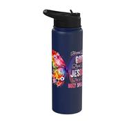 Bendecido por Dios Amado por Jesús Espíritu Santo Cristo Mariposa Stainless Steel Insulated Water Bottle