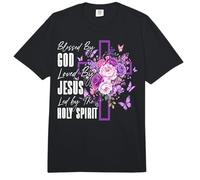 Bendecido por Dios Amado por Jesús Espíritu Santo Cruz Cristiana Comfort Colors Adult Heavyweight T-Shirt