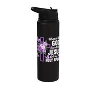 Bendecido por Dios Amado por Jesús Espíritu Santo Cruz Cristiana Stainless Steel Insulated Water Bottle