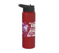 Bendecido por Dios Amado por Jesús Espíritu Santo Cruz Cristiana Stainless Steel Insulated Water Bottle