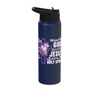 Bendecido por Dios Amado por Jesús Espíritu Santo Cruz Cristiana Stainless Steel Insulated Water Bottle