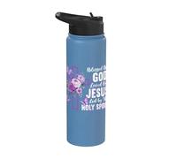 Bendecido por Dios Amado por Jesús Espíritu Santo Cruz Cristiana Stainless Steel Insulated Water Bottle