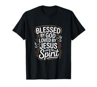 Bendecido por Dios Amado por Jesús Espíritu Santo Diseño Cristiano Camiseta