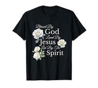 Bendecido por Dios, amado por Jesús, rosa, floral, religiosa Camiseta