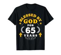 Bendecido por Dios Durante 65 años, 65 cumpleaños de Christian Vintage Camiseta