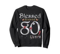 Bendecido por Dios para la Reina de la Fiesta de 80 cumpleaños de una Reina de 80 años Sudadera