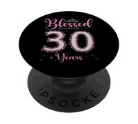 Bendecido por Dios para Personas de 30 años, 30 cumpleaños, 30 cumpleaños PopSockets PopGrip Adhesivo