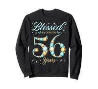 Bendecido por Dios para una Fiesta de cumpleaños número 56 para niños de 56 años Sudadera