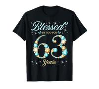 Bendecido por Dios para una Fiesta de cumpleaños número 63 para niños de 63 años Camiseta