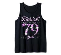 Bendecido por Dios para una Fiesta de cumpleaños número 79 para niños de 79 años Camiseta sin Mangas