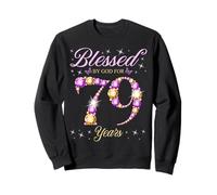 Bendecido por Dios para una Fiesta de cumpleaños número 79 para niños de 79 años Sudadera
