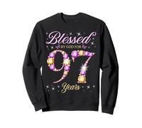 Bendecido por Dios para una Fiesta de cumpleaños número 97 para niños de 97 años Sudadera