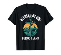 Bendecido por Dios para una Persona de 65 años, Vintage, Retro, 65 cumpleaños Camiseta