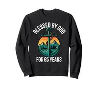 Bendecido por Dios para una Persona de 65 años, Vintage, Retro, 65 cumpleaños Sudadera