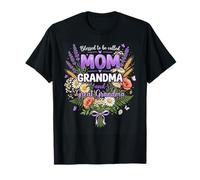 Bendecidos de ser llamados Mamá y Abuela Flowers Día de la Madre Camiseta
