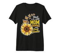 Bendecidos de ser llamados Mamá y Abuela Sunflower Día de la Madre Camiseta Premium