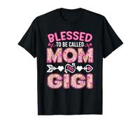 Bendecidos de ser llamados Mamá y Gigi Divertido Día de la Madre Camiseta