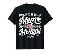 Bendecidos de ser llamados mamá y memaw divertido Día de la Madre Camiseta