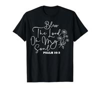 Bendice al Señor Oh Mi Alma Salmo 10:3 Diseño Inspirador Camiseta gráfica económica, Hombre, Negro, S