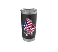 Bendice la bandera liberiana envuelta alrededor de manos orantes Vaso térmico de acero inoxidable de doble pared