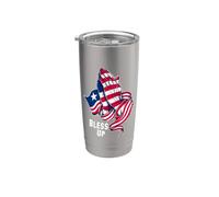Bendice la bandera liberiana envuelta alrededor de manos orantes Vaso térmico de acero inoxidable de doble pared