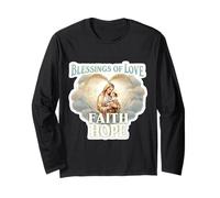 Bendiciones del Amor Fe Esperanza Santa María Bebé Jesucristo Manga Larga